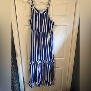 Pomander Place Striped Blue and White Dress